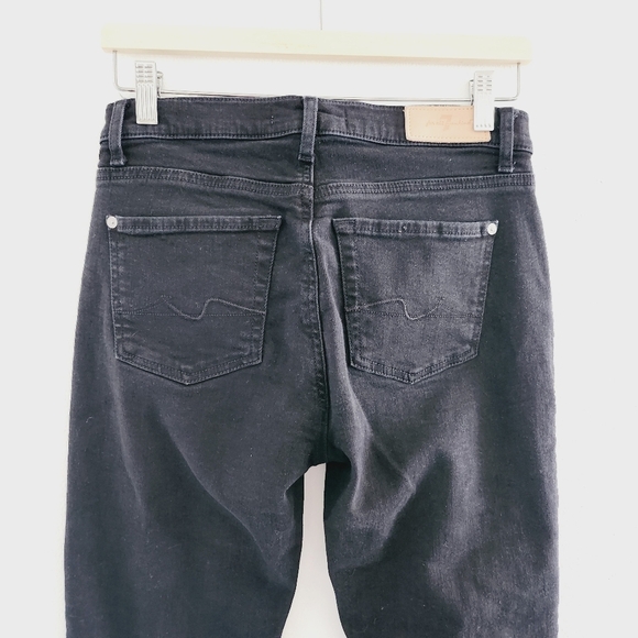 7 For All Mankind Luxe Vintage Josefina Black Skinny Mid-rise Jeans - Picture 5 of 9